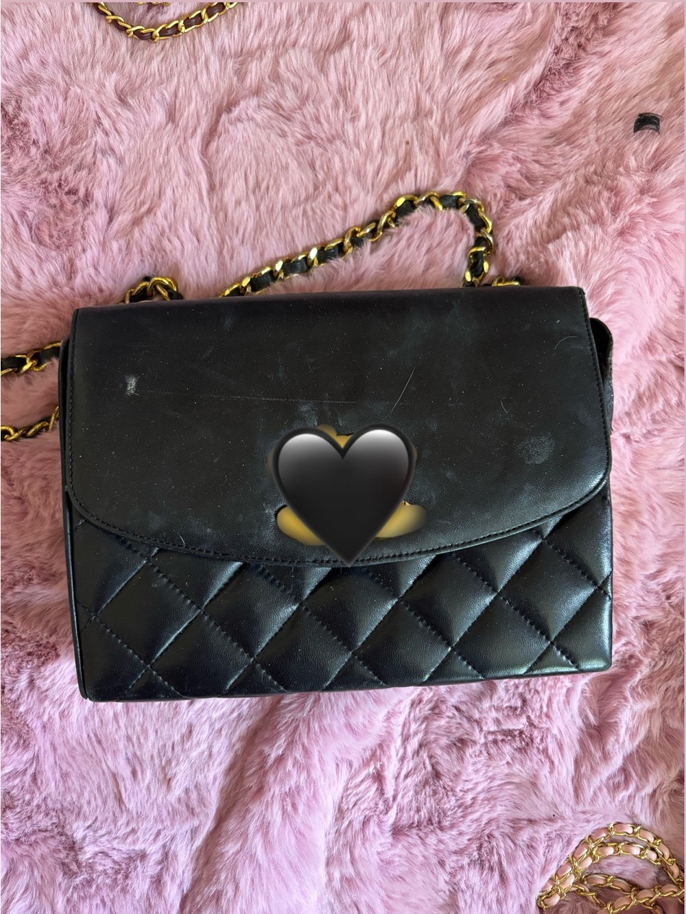 Fashion Black Quilted Chain-Handle Bag